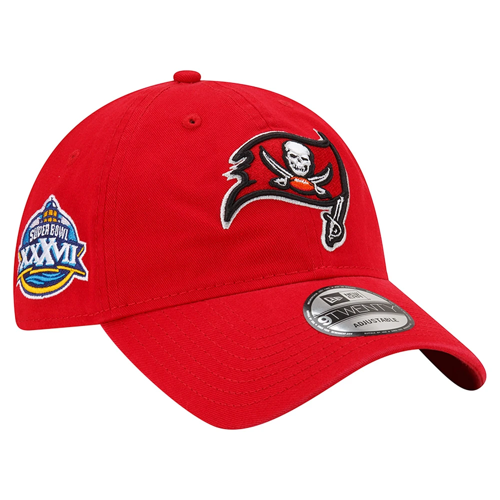 Casquette réglable rouge Tampa Bay Buccaneers Distinct 9TWENTY New Era pour hommes