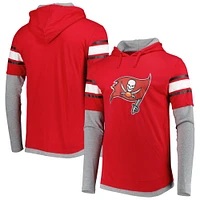 T-shirt à capuche et manches longues pour homme Tampa Bay Buccaneers New Era rouge