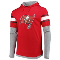 T-shirt à capuche et manches longues pour homme Tampa Bay Buccaneers New Era rouge