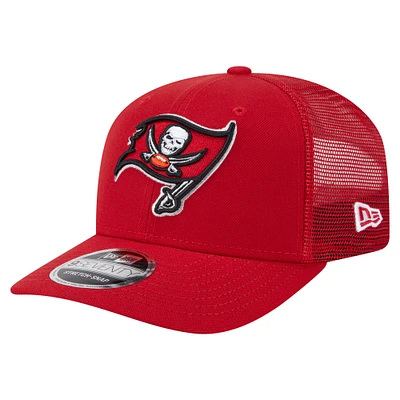 Casquette camionneur 9SEVENTY extensible à boutons-pression rouge des Buccaneers de Tampa Bay de New Era pour homme