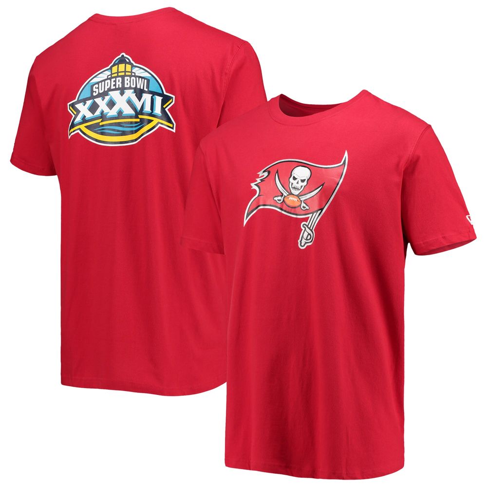 Men's New Era Red Tampa Bay Buccaneers Patch Up Collection Super Bowl XXXVII T-Shirt