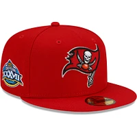 Casquette ajustée rouge New Era Tampa Bay Buccaneers Patch Up Super Bowl XXXVII 59FIFTY pour homme