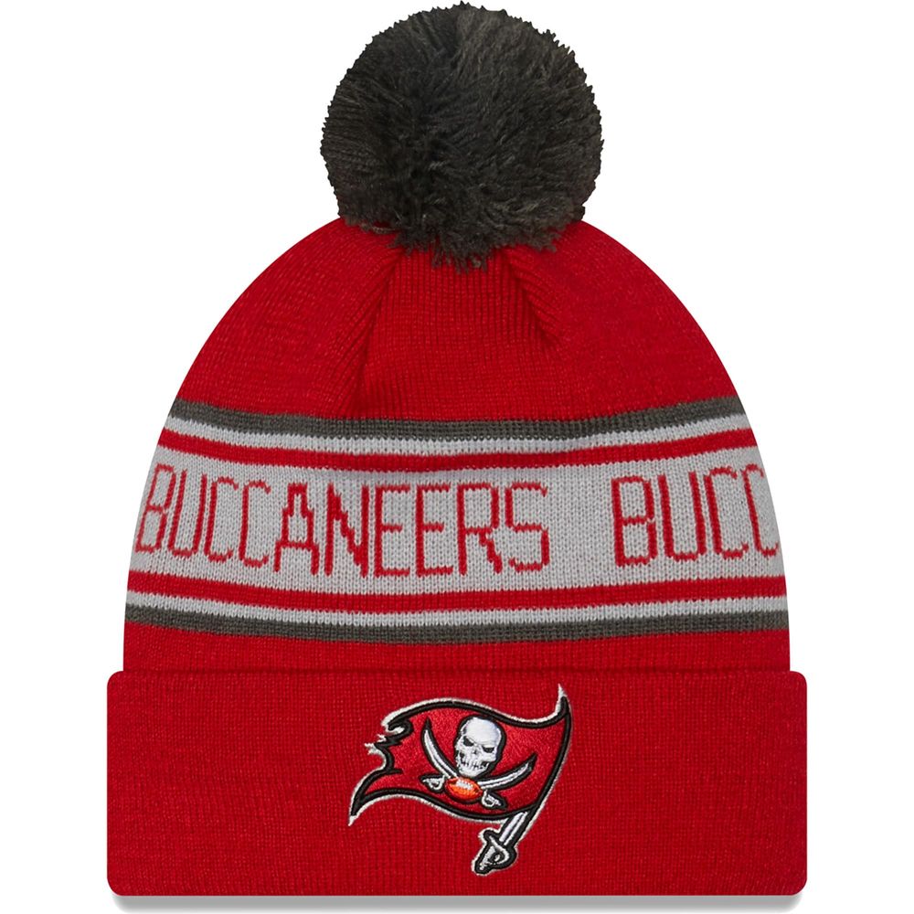 Men's New Era Red Tampa Bay Buccaneers Repeat - Cuffed Knit Hat with Pom