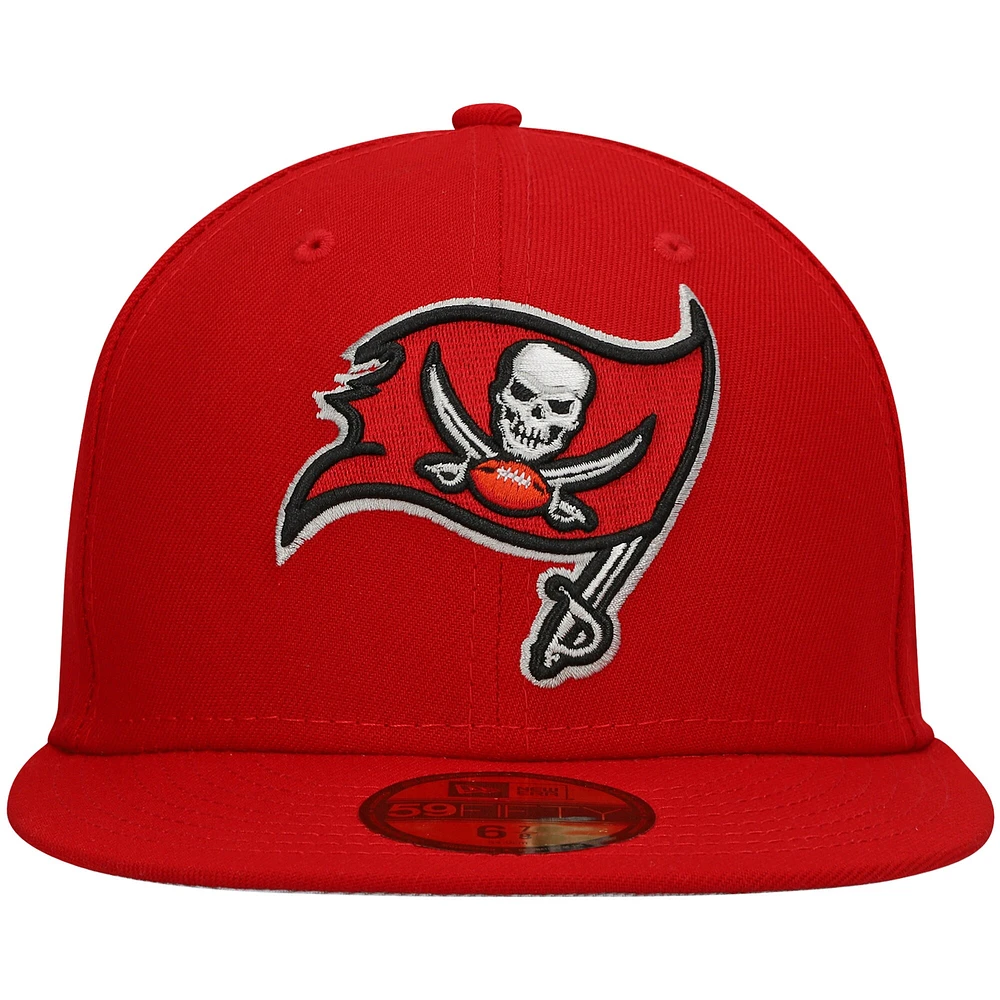 Casquette de base 59FIFTY ajustée l'équipe des Buccaneers Tampa Bay New Era pour homme, rouge