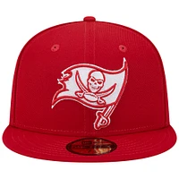 Casquette ajustée New Era Scarlet Tampa Bay Buccaneers Super Bowl XXXVII Main Patch 59FIFTY pour homme