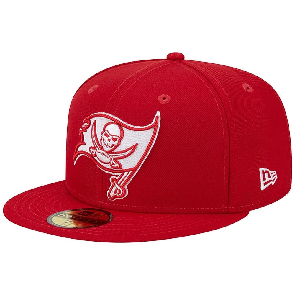 Casquette ajustée New Era Scarlet Tampa Bay Buccaneers Super Bowl XXXVII Main Patch 59FIFTY pour homme