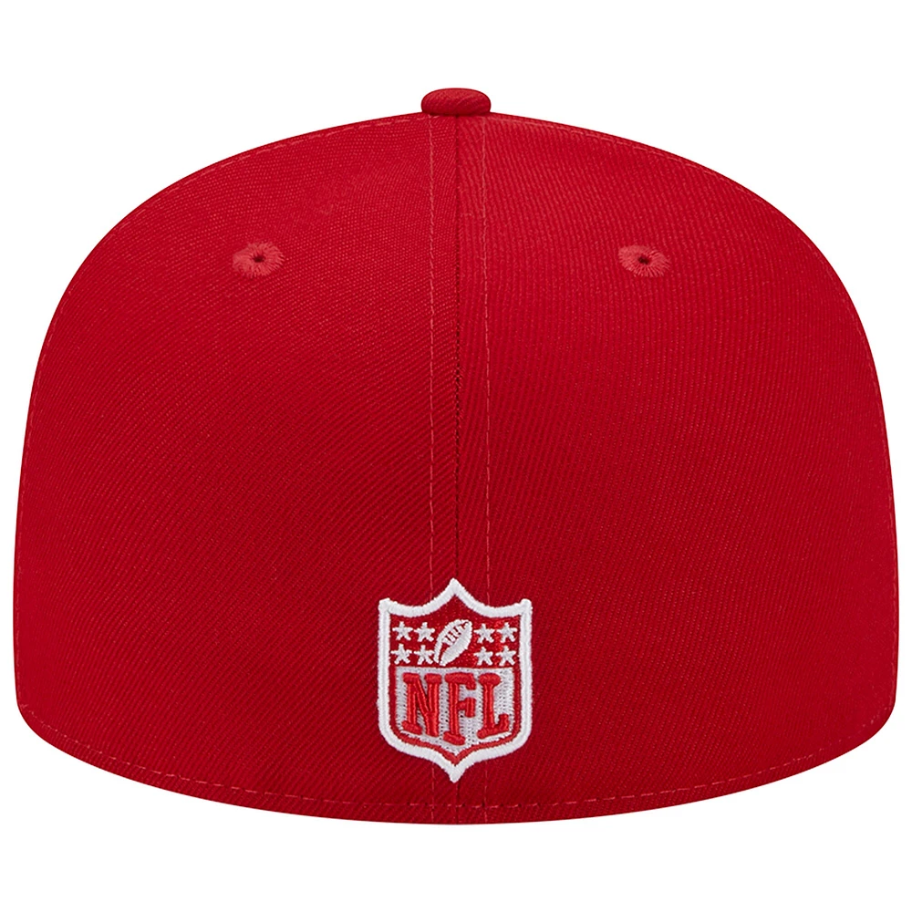 Casquette ajustée New Era Scarlet Tampa Bay Buccaneers Super Bowl XXXVII Main Patch 59FIFTY pour homme