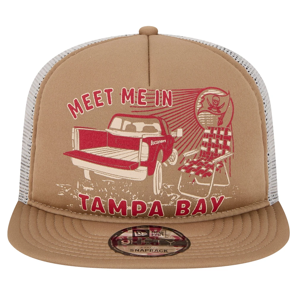 Men's New Era Tan Tampa Bay Buccaneers Meet Me 9FIFTY Snapback Hat