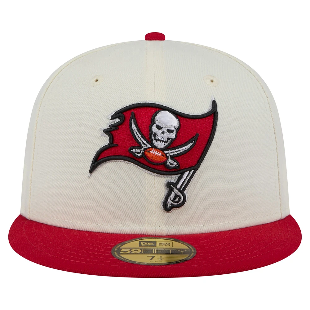Men's New Era  White/Red Tampa Bay Buccaneers Main 59FIFTY Fitted Hat