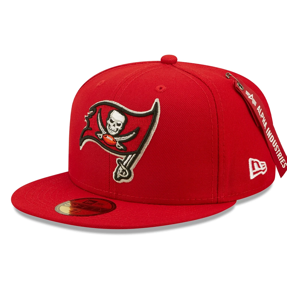 Men's New Era x Alpha Industries Scarlet Tampa Bay Buccaneers 59FIFTY Fitted Hat