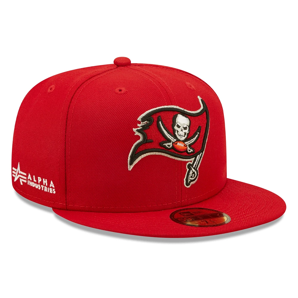 Men's New Era x Alpha Industries Scarlet Tampa Bay Buccaneers 59FIFTY Fitted Hat