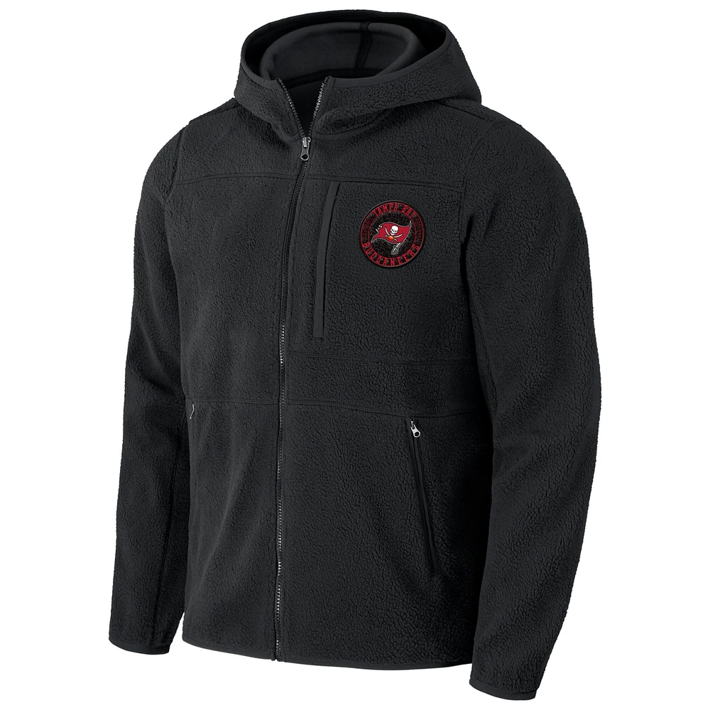 Sweat à capuche zippé en sherpa noir Tampa Bay Buccaneers pour homme de la collection NFL x Darius Rucker par Fanatics