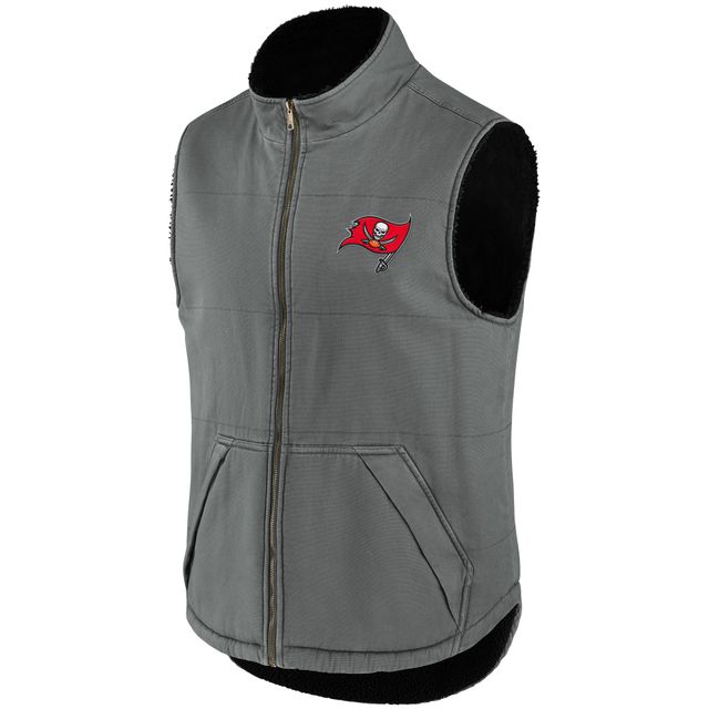 Collection NFL x Darius Rucker pour hommes par Fanatics Gilet gris entièrement zippé doublé en sherpa des Buccaneers de Tampa Bay