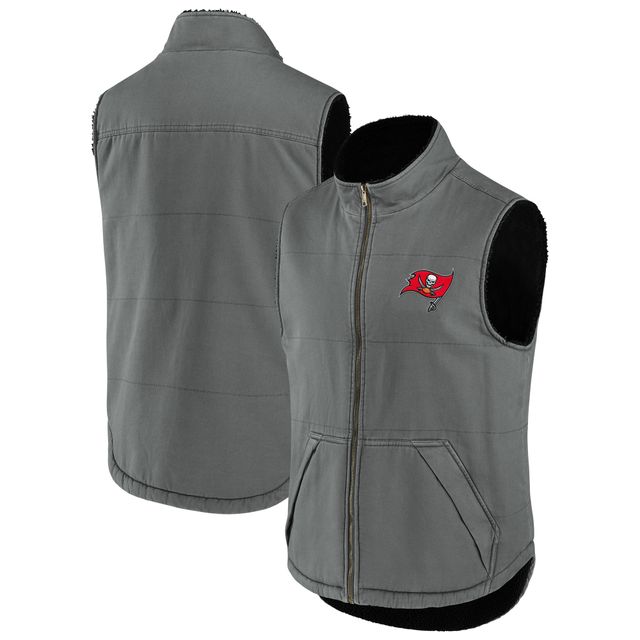 Collection NFL x Darius Rucker pour hommes par Fanatics Gilet gris entièrement zippé doublé en sherpa des Buccaneers de Tampa Bay