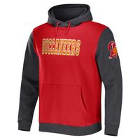 Men's NFL x Darius Rucker Collection by Fanatics Red/Charcoal Tampa Bay Buccaneers Colorblock Pullover Hoodie