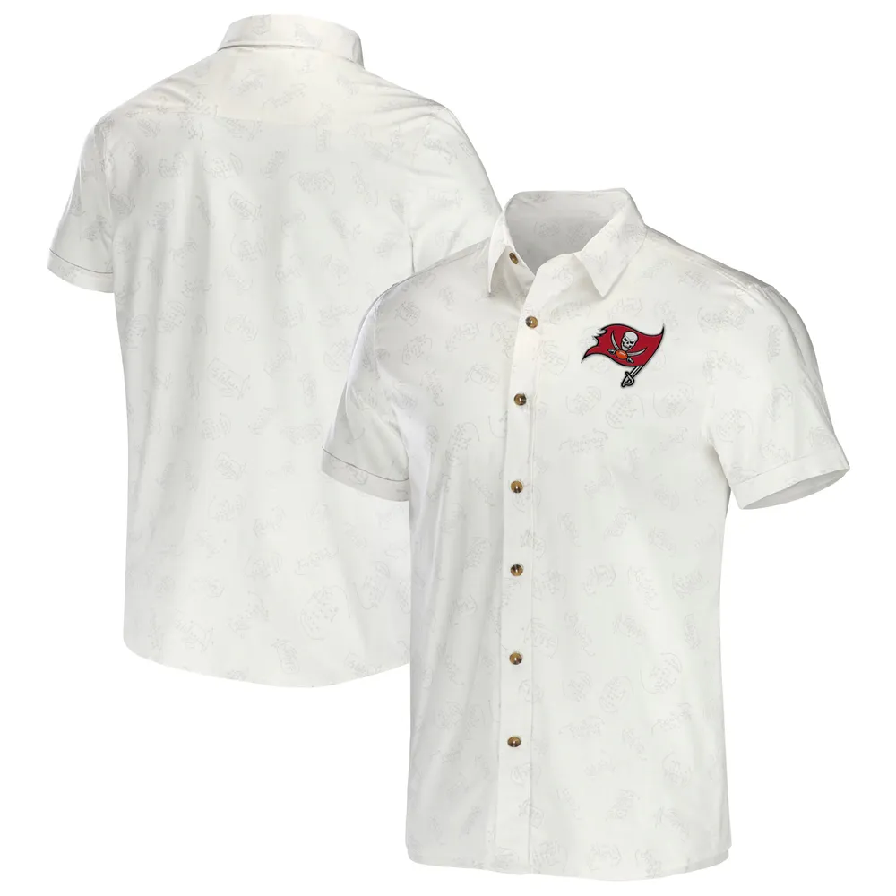 Collection NFL x Darius Rucker pour homme par Fanatics - T-shirt tissé boutonné blanc Tampa Bay Buccaneers