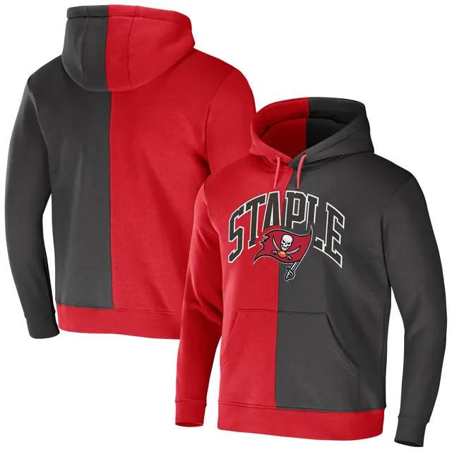 Men's NFL x Staple Red Tampa Bay Buccaneers Split Logo Pullover Hoodie