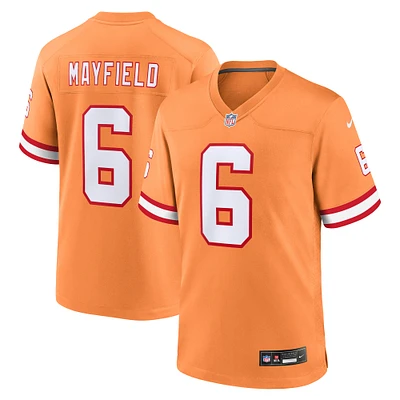 Homme Nike Baker Mayfield Orange Tampa Bay Buccaneers Throwback Game Jersey