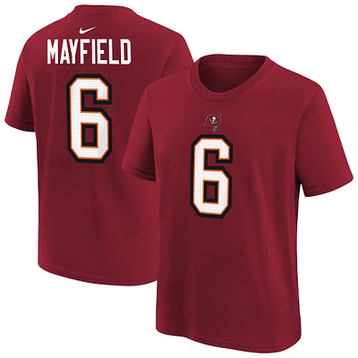 T-shirt Nike Baker Mayfield rouge pour homme avec nom et numéro de joueur des Tampa Bay Buccaneers