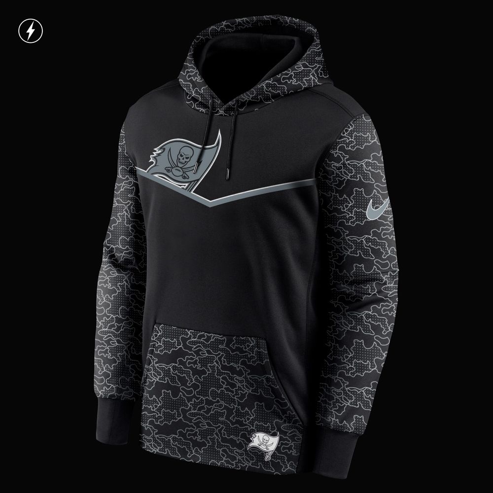 Men's Nike Black Tampa Bay Buccaneers RFLCTV Chevron - Performance Pullover Hoodie