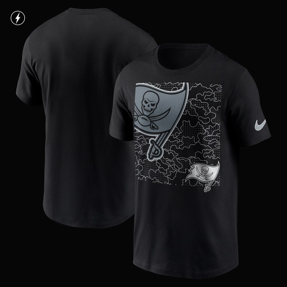 Men's Nike Black Tampa Bay Buccaneers RFLCTV Logo Crop - T-Shirt