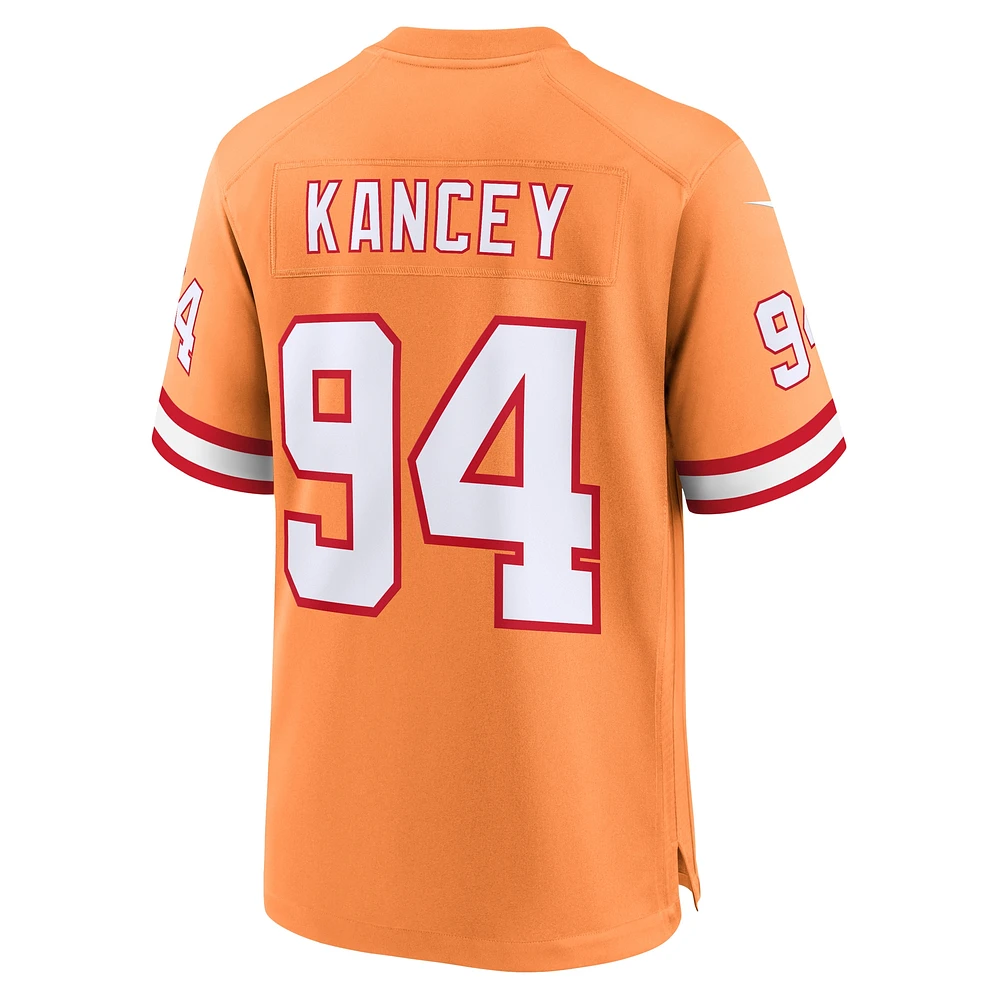 maillot Nike Calijah Kancey pour homme, orange, Tampa Bay Buccaneers, de match l'équipe alternative