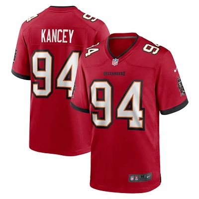 Maillot de match Nike Calijah Kancey rouge des Buccaneers Tampa Bay pour homme