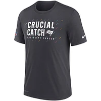 Men's Nike Charcoal Tampa Bay Buccaneers NFL Crucial Catch Performance T-Shirt