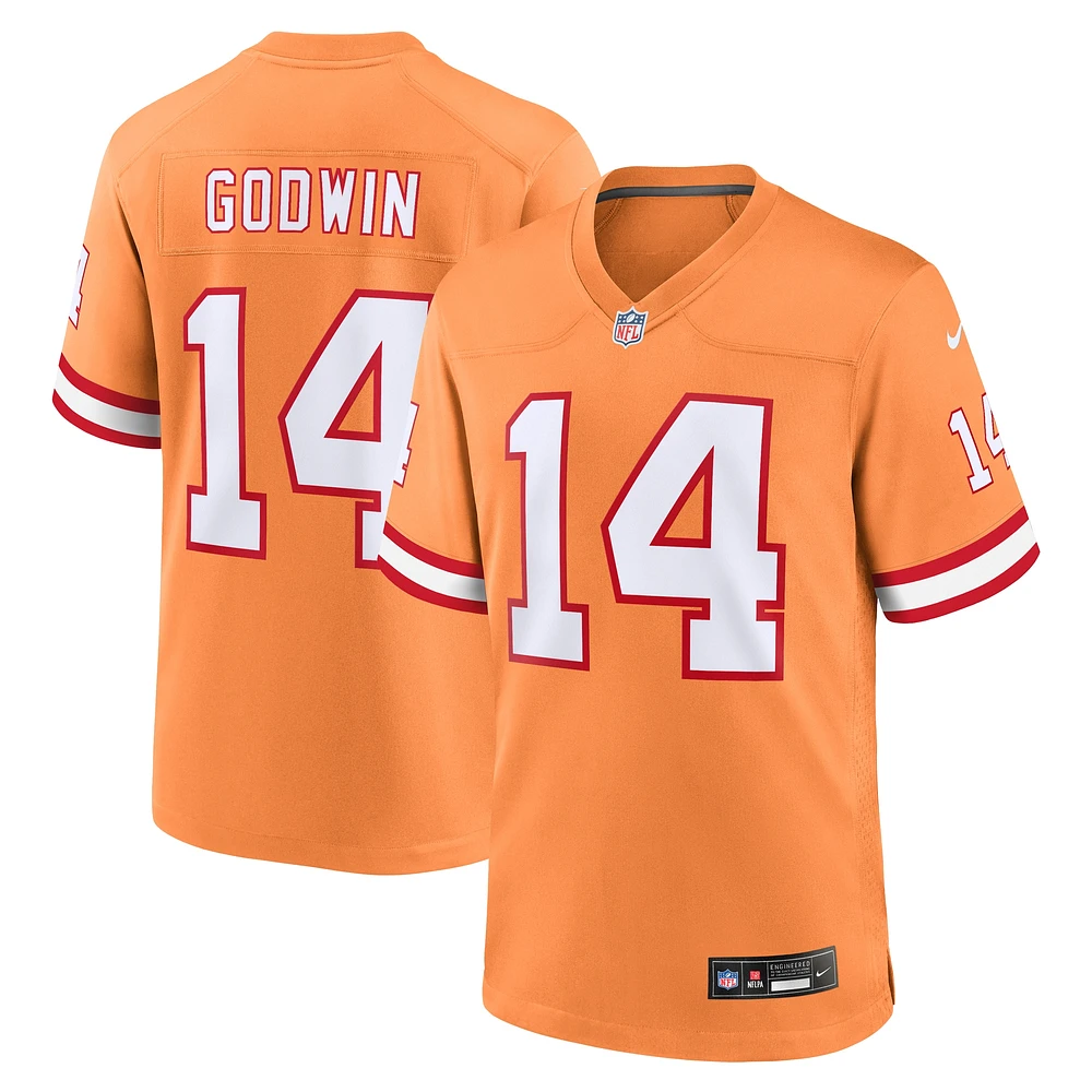 Maillot de match Nike Chris Godwin pour hommes, orange, Tampa Bay Buccaneers Throwback Game