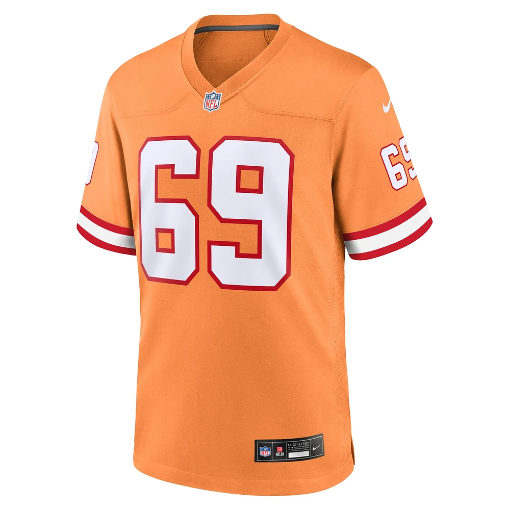 Homme Nike Cody Mauch Orange Tampa Bay Buccaneers Throwback Game Jersey