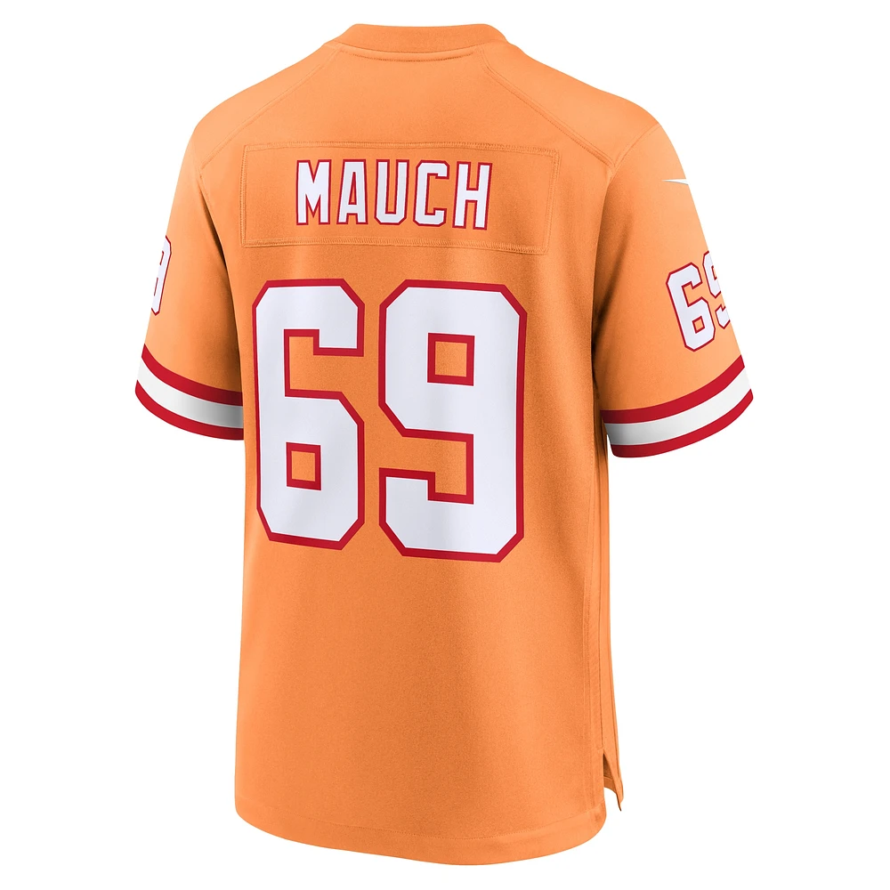 Homme Nike Cody Mauch Orange Tampa Bay Buccaneers Throwback Game Jersey