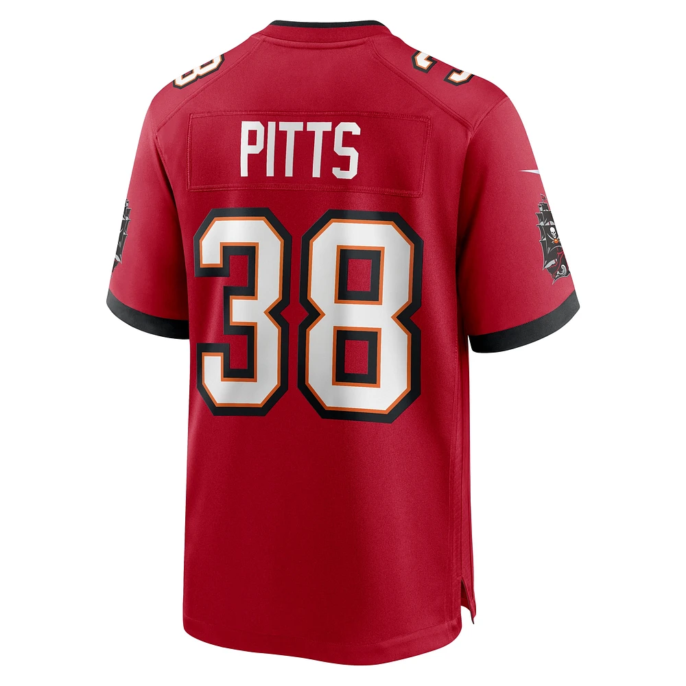 Men's Nike Derrek Pitts  Red Tampa Bay Buccaneers Game Jersey