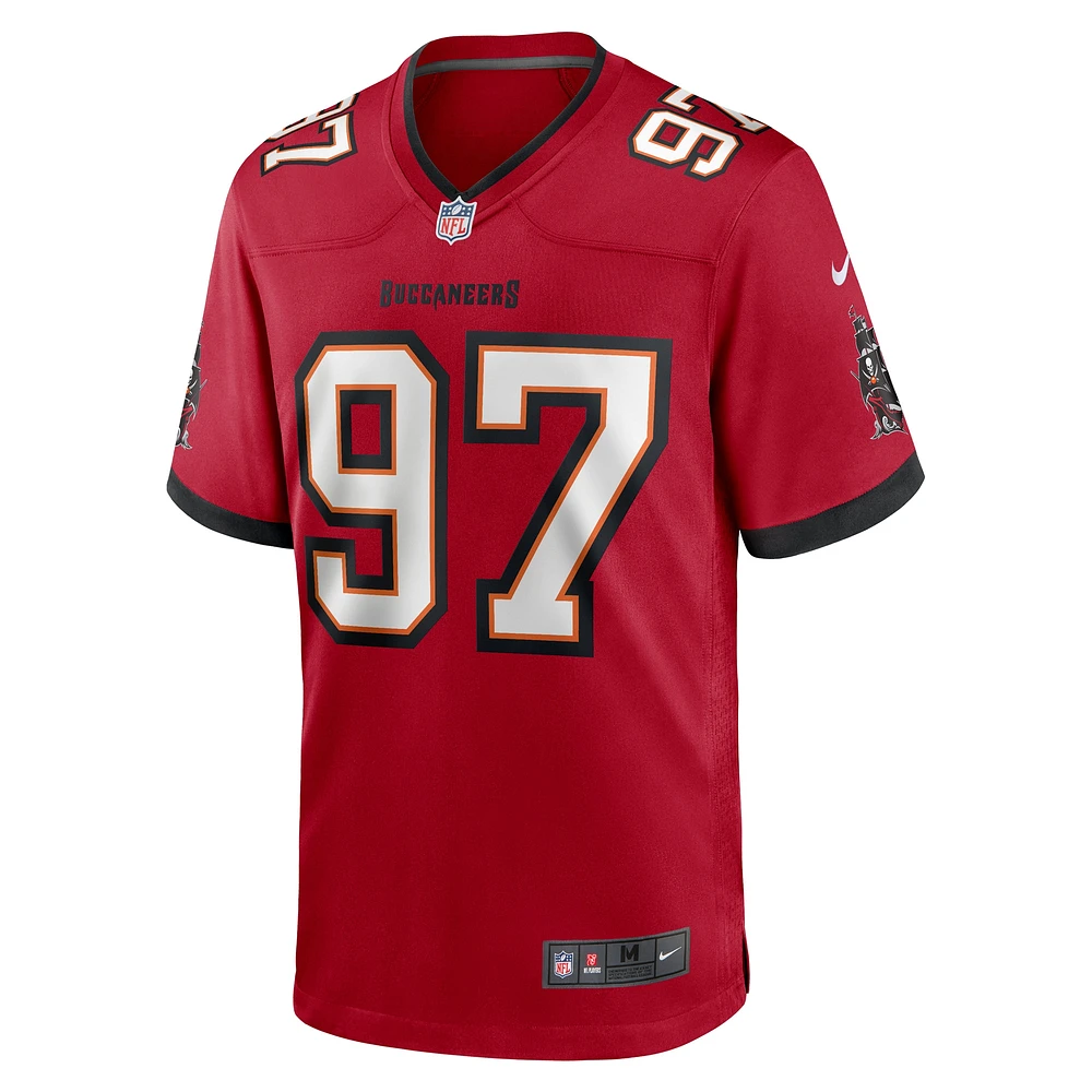 Men's Nike Earnest Brown IV  Red Tampa Bay Buccaneers Game Jersey