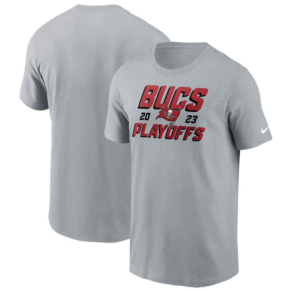 Men's Nike Gray Tampa Bay Buccaneers 2023 NFL Playoffs Iconic T-Shirt