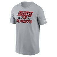 T-shirt emblématique Nike pour hommes, gris, Tampa Bay Buccaneers 2023 NFL Playoffs