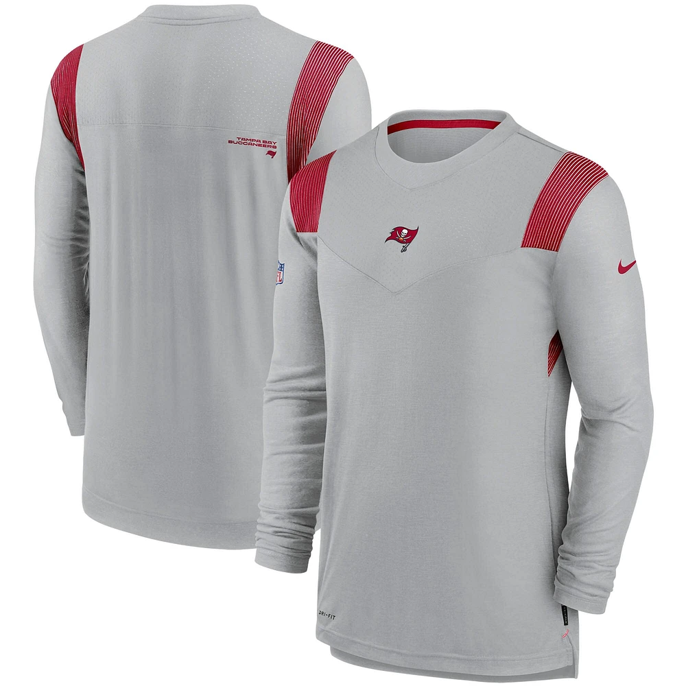 T-shirt à manches longues Nike Tampa Bay Buccaneers Sideline Player UV Performance gris pour homme