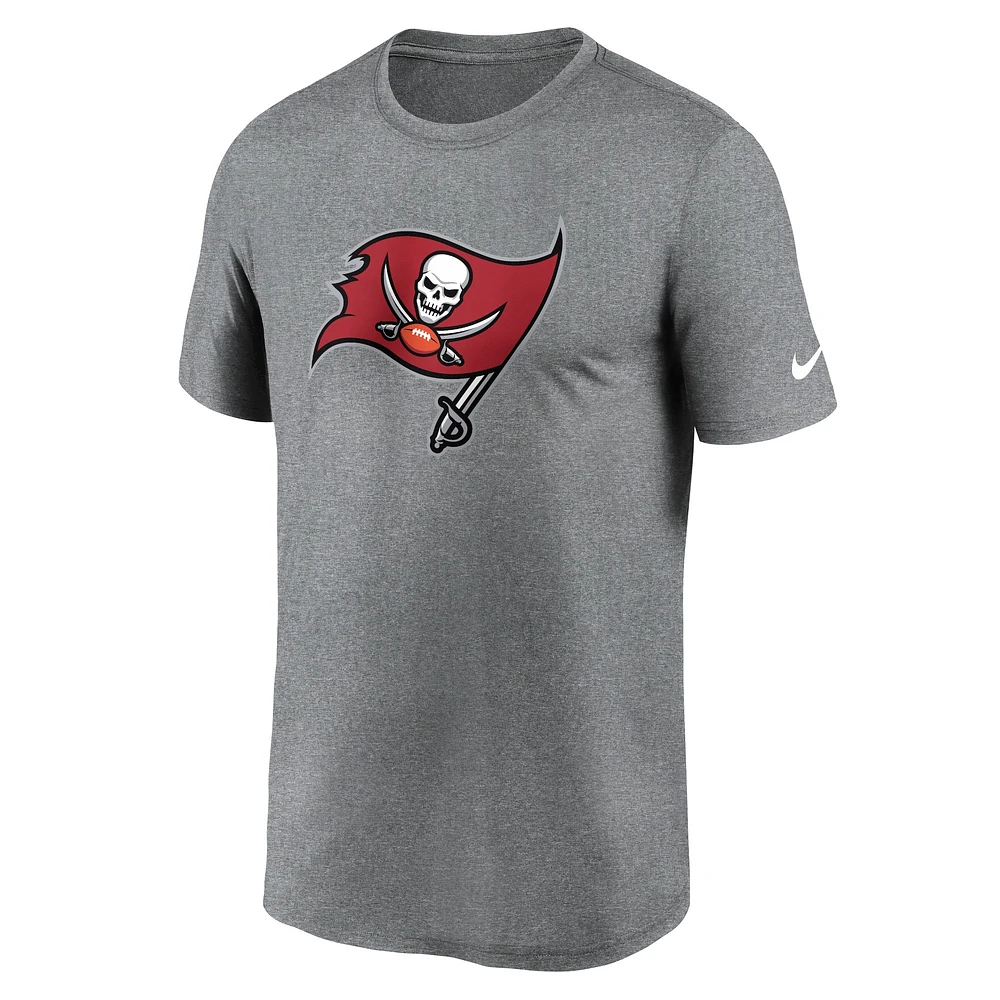 T-shirt de performance à logo légende des Tampa Bay Buccaneers Nike Heather Charcoal pour homme