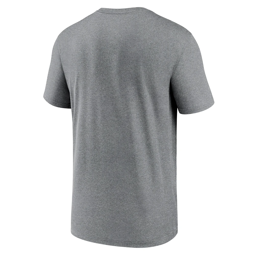 T-shirt de performance à logo légende des Tampa Bay Buccaneers Nike Heather Charcoal pour homme