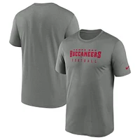 T-shirt pour homme Nike Tampa Bay Buccaneers Sideline Legend Performance, gris chiné