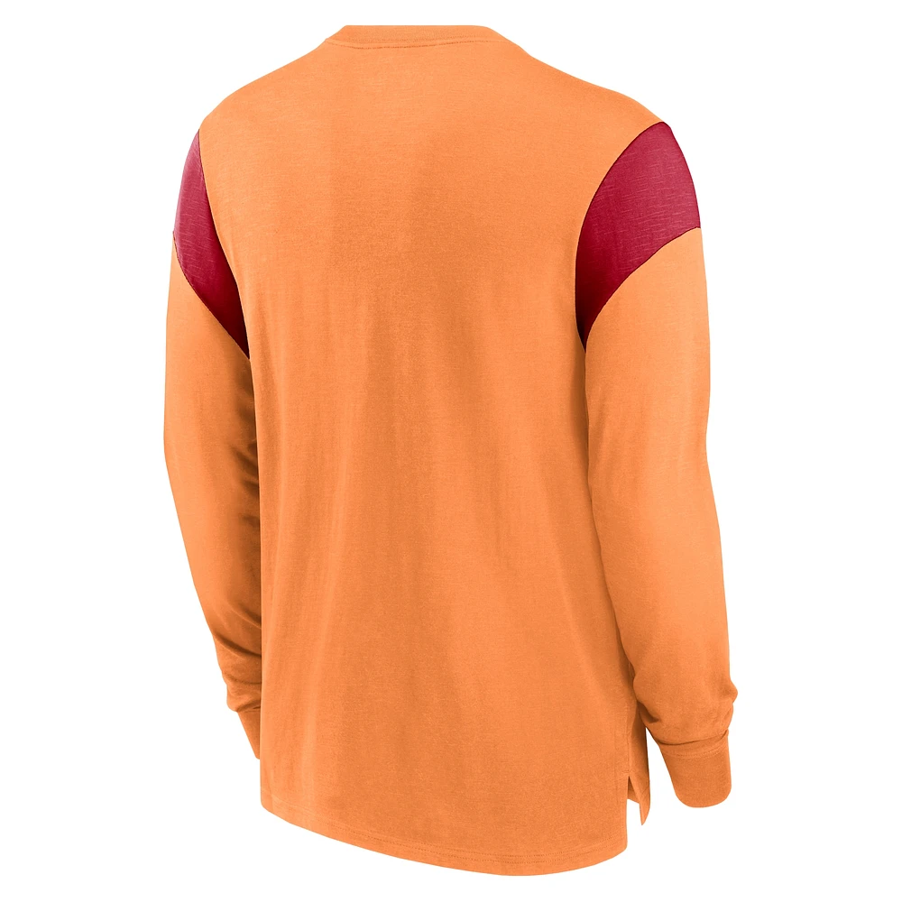 Men's Nike Heather Orange Tampa Bay Buccaneers Rewind Playback Helmet Long Sleeve T-Shirt