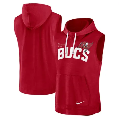 Men's Nike Heather Red Tampa Bay Buccaneers Sleeveless Pullover Hoodie