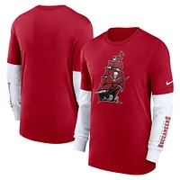 T-shirt à manches longues flammé Nike Tampa Bay Buccaneers pour homme, rouge chiné