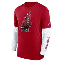 Men's Nike Heather Red Tampa Bay Buccaneers Slub Fashion Long Sleeve T-Shirt