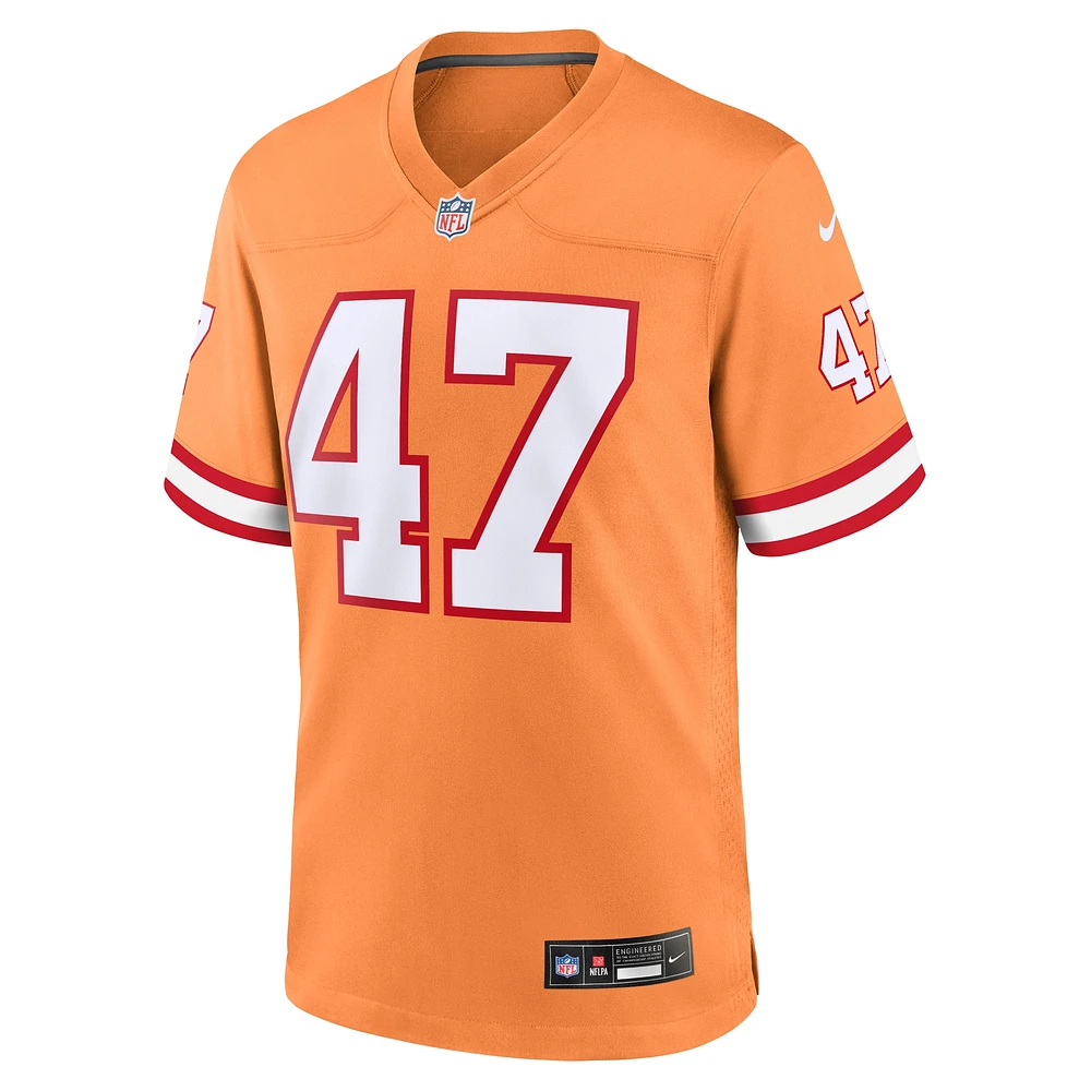 Homme Nike John Lynch Orange Tampa Bay Buccaneers Throwback Game Jersey