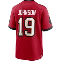 Maillot de joueur retraité Nike Keyshawn Johnson des Tampa Bay Buccaneers pour hommes, rouge