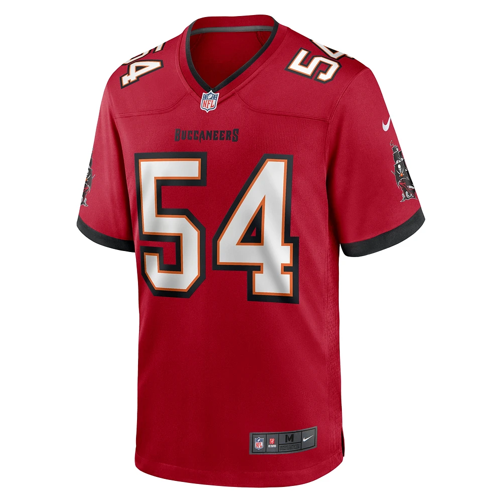 Maillot de match Nike Lavonte David rouge des Buccaneers Tampa Bay pour homme