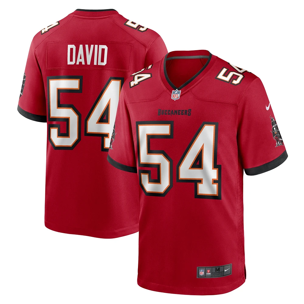 Maillot de match Nike Lavonte David rouge des Buccaneers Tampa Bay pour homme