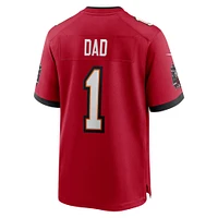 Maillot de match Nike numéro 1 Dad des Tampa Bay Buccaneers pour hommes, rouge