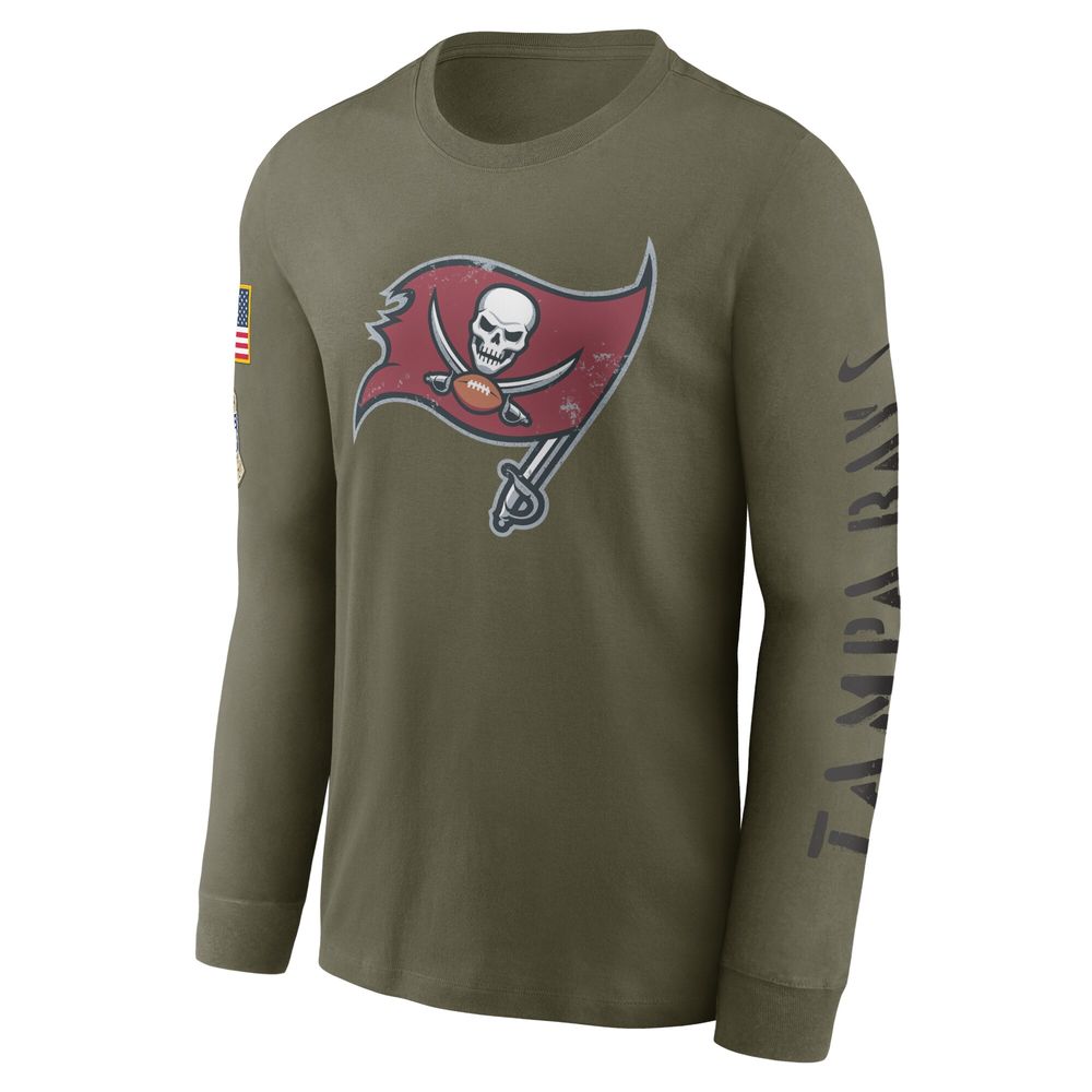 Men's Nike Olive Tampa Bay Buccaneers 2022 Salute To Service - Team Logo Long Sleeve T-Shirt