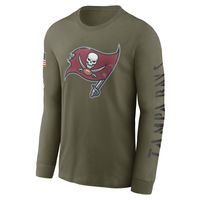 Men's Nike Olive Tampa Bay Buccaneers 2022 Salute To Service - Team Logo Long Sleeve T-Shirt